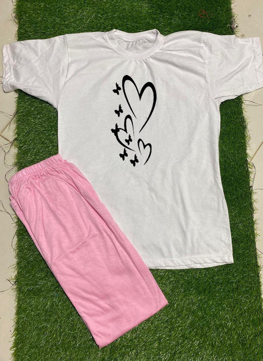 2 Pcs Women's Stitched Cotton Jersey Printed Night Suit