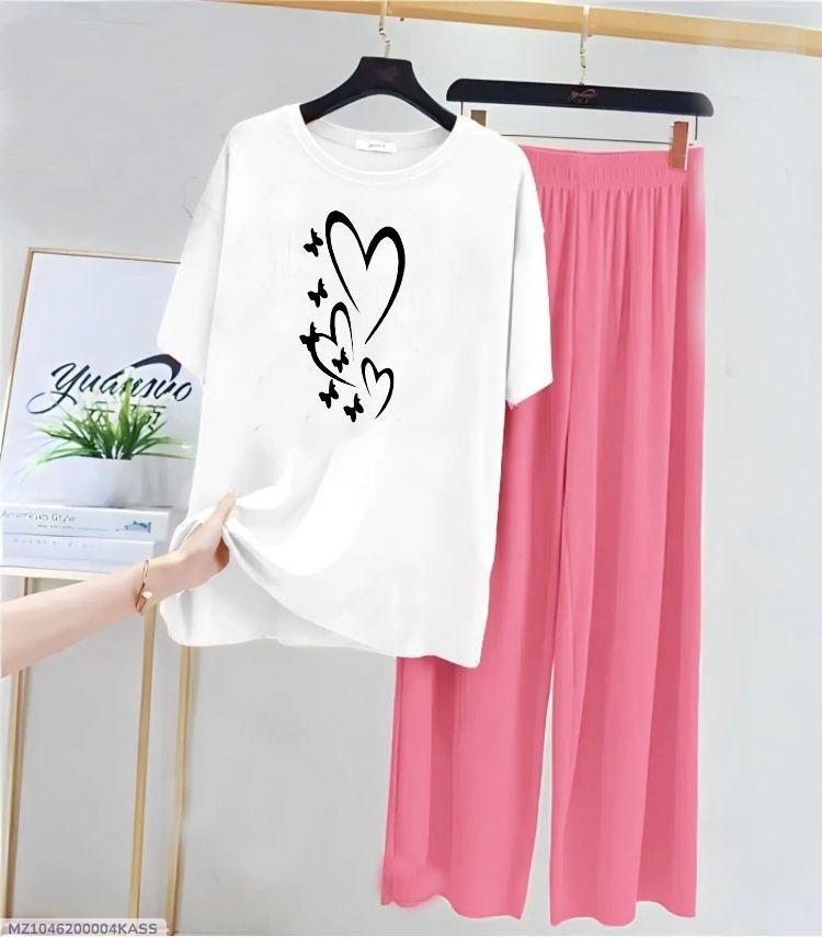 2 Pcs Women's Stitched Cotton Jersey Printed Night Suit