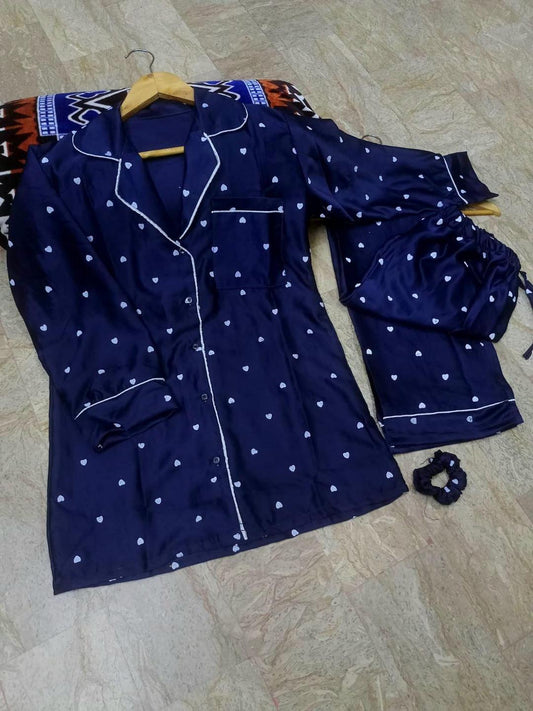 2 Pcs Women's Stitched Night Suit